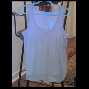 NY & Co Pink Sleeveless Blouse with Smocked Overlay  XL  NWT